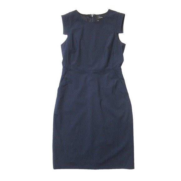 NWT J.Crew 365 Resume Sheath in Navy Blue Italian Stretch Wool Dress 4 $188 - Picture 2 of 5